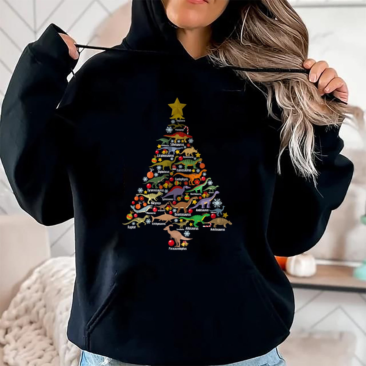 Christmas Shirts for Family, Funny christmas shirts, Christmas Unisex T-Shirt/Hoodie/Sweatshirt HLT00 - Dinosaur Christmas Tree Dino TRex Paleontologist Xmas Men T-Shirt