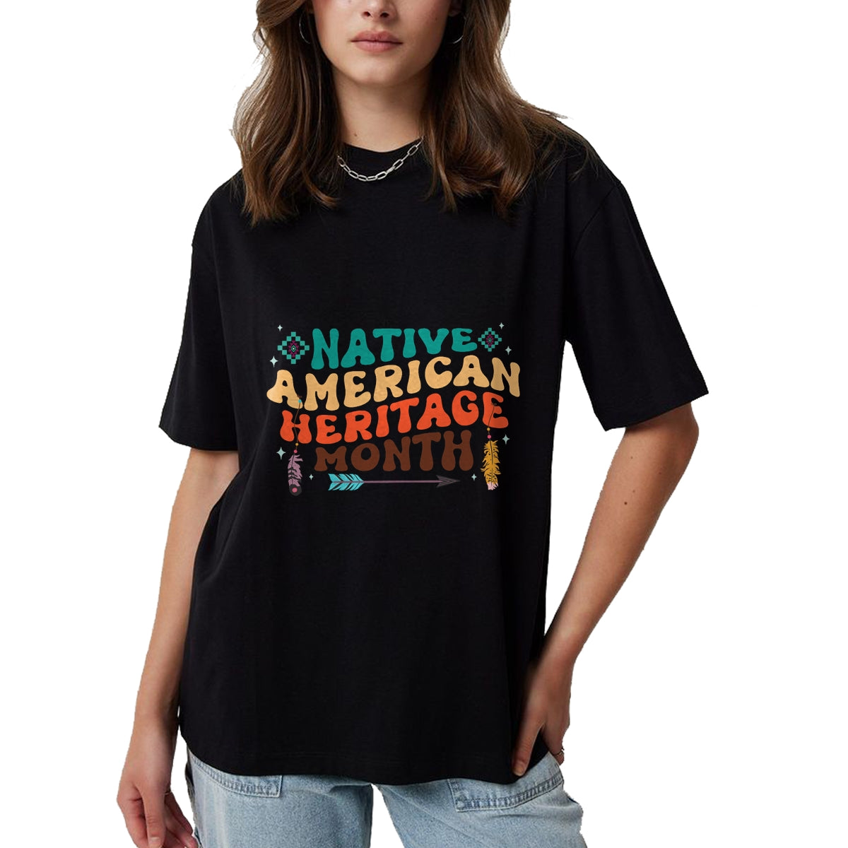 Native American T-Shirts, Vintage Native American Unisex T-Shirt/Hoodie/Sweatshirt HLT00 - National Native American Heritage Month Indigenous Women T-Shirt (1)