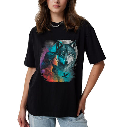 Native American T-Shirts, Vintage Native American Unisex T-Shirt/Hoodie/Sweatshirt HLT00 - Ethnic Tribal Wolf Boho Feather Native American Hippie Women T-Shirt (1)
