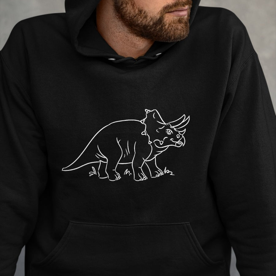 Best Dinosaur Lover Shirt, Funny Dinosaur UnisexT-Shirt/Hoodie/Sweatshirt HLT00 - Line Art Dinosaur Triceratops T-Shirt