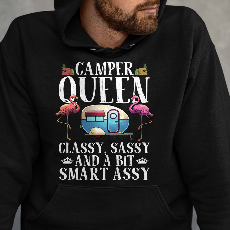 Funny Camping Shirt, Gift For Camping Lover Unisex T-Shirt/Hoodie/Sweatshirt HLT00 - Funny Camper Queen Sassy Gift for Women RV Camping Lovers T-Shirt