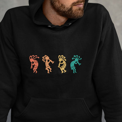 Native American T-Shirts, Vintage Native American Unisex T-Shirt/Hoodie/Sweatshirt HLT00 - Dancing Kokopelli Southwestern USA Native American Symbol