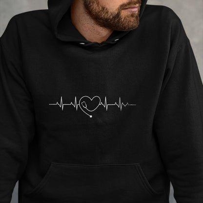 Funny Nurse Shirt, Nurse Unisex T-Shirt/Hoodie/Sweatshirt HLT00 - Medical Nursing Heart Stethoscope Heartbeat Medical Nurse T-Shirt