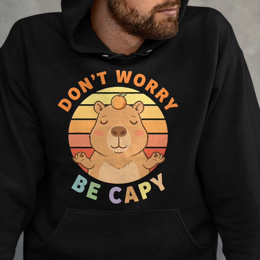 Cute Capybara Shirt, Funny Capybara Unisex T-Shirt/Hoodie/Sweatshirt HLT00 - Capybara Dont Worry Be Capy T-Shirt