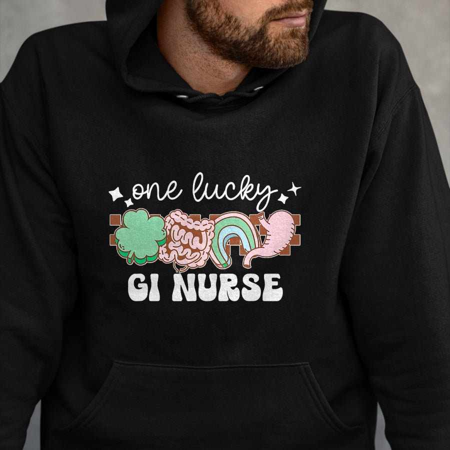 Patrick Day Shirts for Family, Funny Patrick Day shirts, st patrick's day Unisex T-Shirt/Hoodie/Sweatshirt HLT00 - One Lucky Gl Gastroenterology Nurse St Patrick Day Nursing T-Shirt
