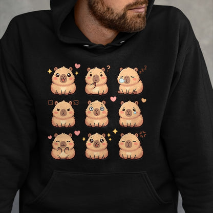Cute Capybara Shirt, Funny Capybara Unisex T-Shirt/Hoodie/Sweatshirt HLT00 - Cute Kawaii Capybara Chibi Animal Lovers Kids Girl T-Shirt