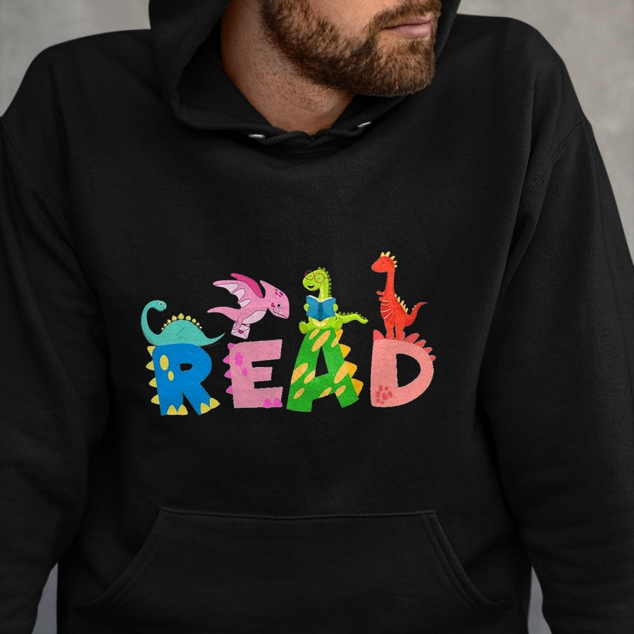 Best Dinosaur Lover Shirt, Funny Dinosaur UnisexT-Shirt/Hoodie/Sweatshirt HLT00 - Funny Reading Dinosaur T rex Dino Book Lover T-Shirt, Men, Black, 3X-Large