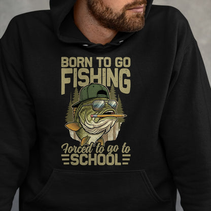 Funny Fishing Shirt, Gift For Fishing Lover Unisex T-Shirt/Hoodie/Sweatshirt HLT00 - Born to Go Fishing Bass Fish Funny Fisherman Boys Kids Men T-Shirt (1)