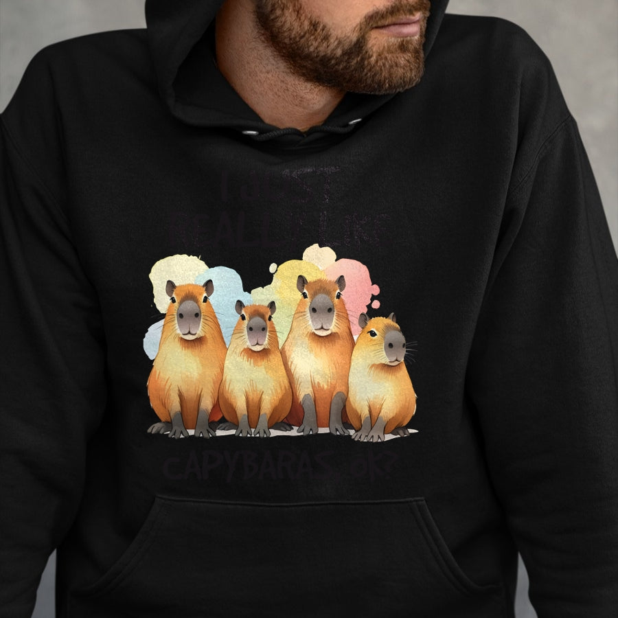 Cute Capybara Shirt, Funny Capybara Unisex T-Shirt/Hoodie/Sweatshirt HLT00 - Funny Capybara Long Sleeve T-Shirt (1)