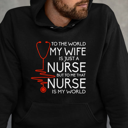 Funny Nurse Shirt, Nurse Unisex T-Shirt/Hoodie/Sweatshirt HLT00 - My Wife Is A Nurse T Shirt, Proud Nurse's Husband T Shirt T-Shirt