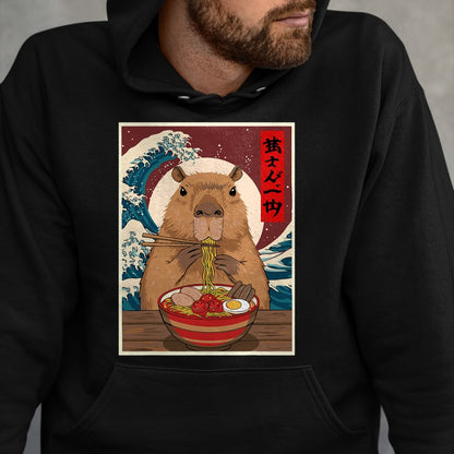 Cute Capybara Shirt, Funny Capybara Unisex T-Shirt/Hoodie/Sweatshirt HLT00 - Capybara Ramen Japanese Funny Graphic Tee Kawaii Anime Gifts T-Shirt