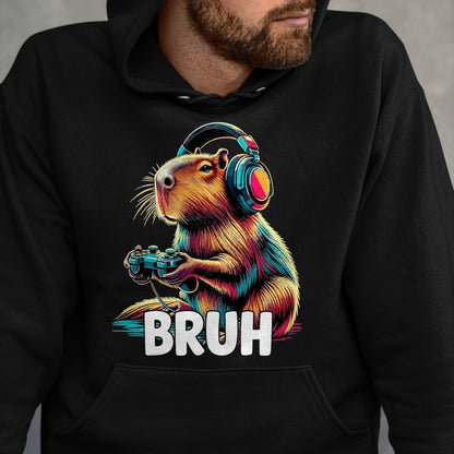 Cute Capybara Shirt, Funny Capybara UnisexT-Shirt/Hoodie/Sweatshirt HLT00 - Bruh Capybaras Funny Video Games Capybara T-Shirt, Men, Black, 3X-Large