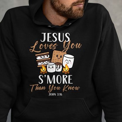 Funny Camping Shirt, Gift For Camping Lover Unisex T-Shirt/Hoodie/Sweatshirt HLT00 - Jesus Loves You S_More Christian Church Camper Camping Lover T-Shirt