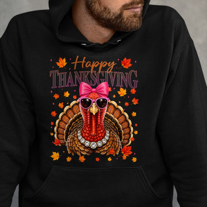 Best Thanksgiving Family Shirt , Funny Thanksgiving UnisexT-Shirt/Hoodie/Sweatshirt HLT00 - Happy Thanksgiving Turkey Coquette Thankful Fall Women Girl T-Shirt
