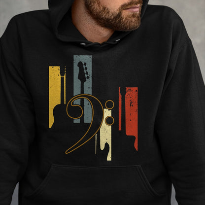 Guitar Lover Shirt, Funny Guitar UnisexT-Shirt/Hoodie/Sweatshirt HLT00 - Bass Clef Vintage Bass Guitar Players Music Vintage Guitar T-Shirt