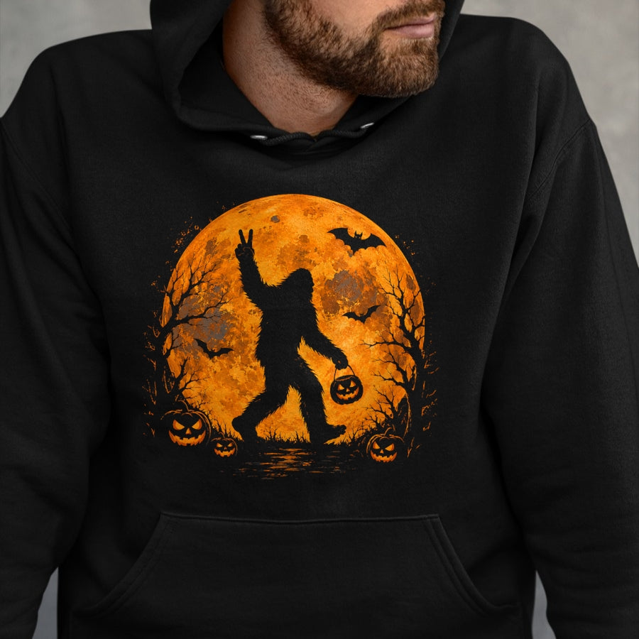 Best Thanksgiving Family Shirt , Funny Thanksgiving UnisexT-Shirt/Hoodie/Sweatshirt HLT00 - Spooky Halloween Bigfoot Pumpkin Funny Halloween Sasquatch T-Shirt