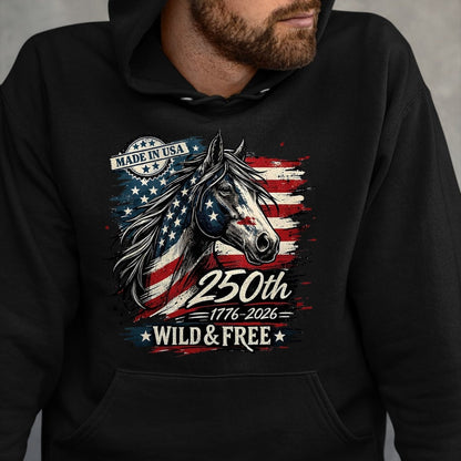Best Horse Lover Shirt , Funny Horse UnisexT-Shirt/Hoodie/Sweatshirt HLT00 - America 250th Horse USA Flag Independence 1776-2026 Western T-Shirt, Men, Black, 3X-Large