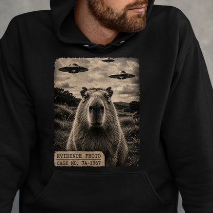 Cute Capybara Shirt, Funny Capybara Unisex T-Shirt/Hoodie/Sweatshirt HLT00 - Funny Capybara Graphic Tee Alien UFO Evidence Photo Vintage T-Shirt