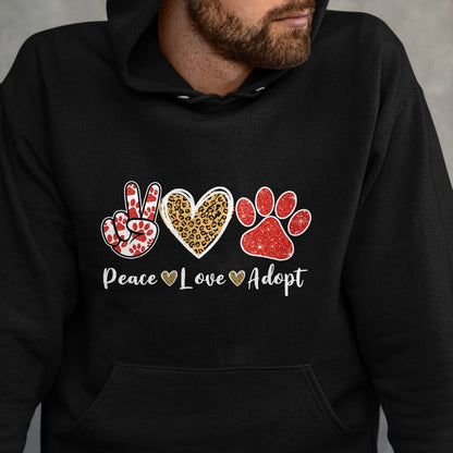 Cat Love Shirt, Funny Cat Lover Gift UnisexT-Shirt/Hoodie/Sweatshirt HLT00 - Ki Peace Love Rescue Adopt Dog Cat Lover Costume Puppy Mom T-Shirt