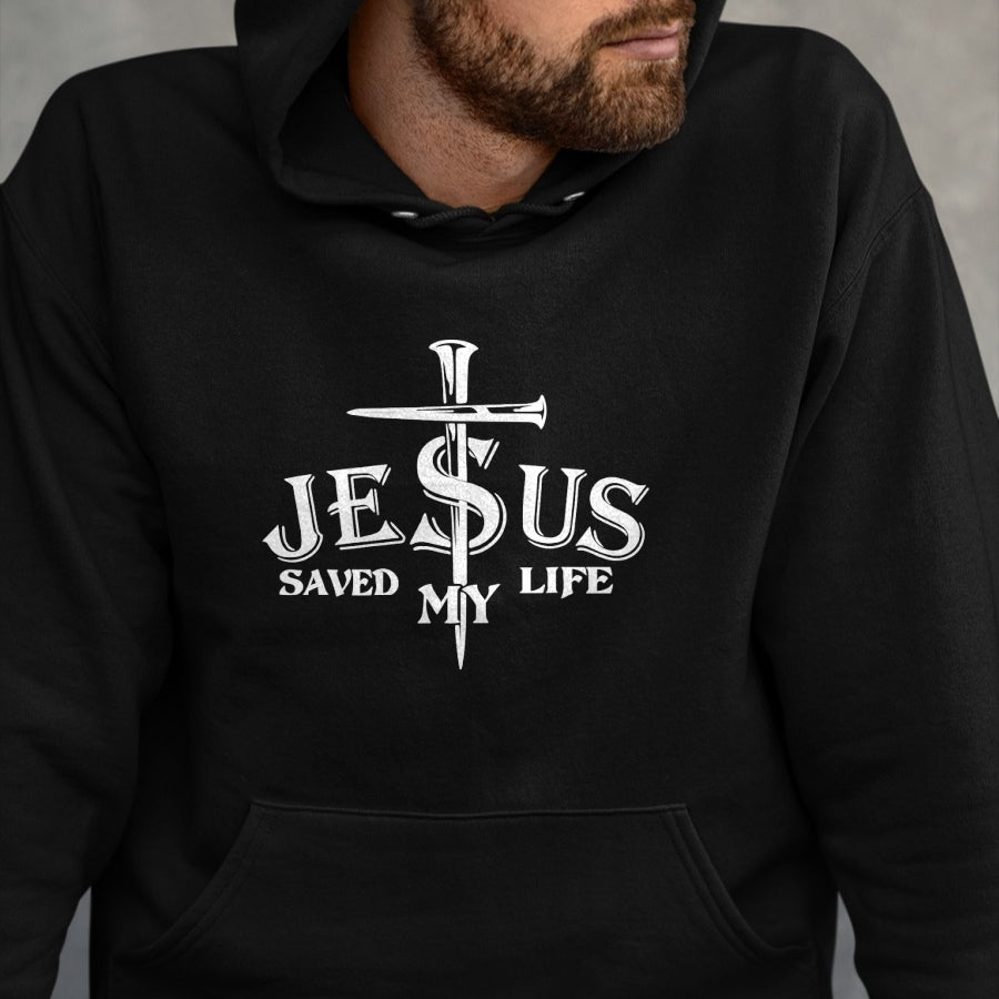 Christian Tee, Christian Faith Unisex T-Shirt/Hoodie/Sweatshirt HLT00 - Jesus Cross Christ Saved My Life Quote Saying Christian T-Shirt