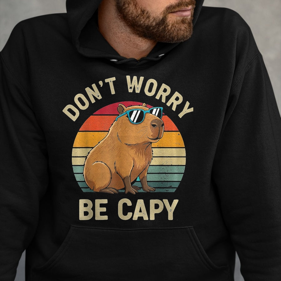 Cute Capybara Shirt, Funny Capybara Unisex T-Shirt/Hoodie/Sweatshirt HLT00 - Dont Worry Be Capy Capybara T-Shirt, Women, Purple, X-Small