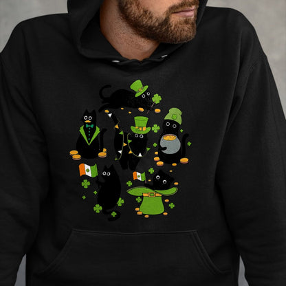 Patrick Day Shirts for Family, Funny Patrick Day shirts, st patrick's day Unisex T-Shirt/Hoodie/Sweatshirt HLT00 - Shamrock Irish Black Cat Saint Patrick Day T-Shirt