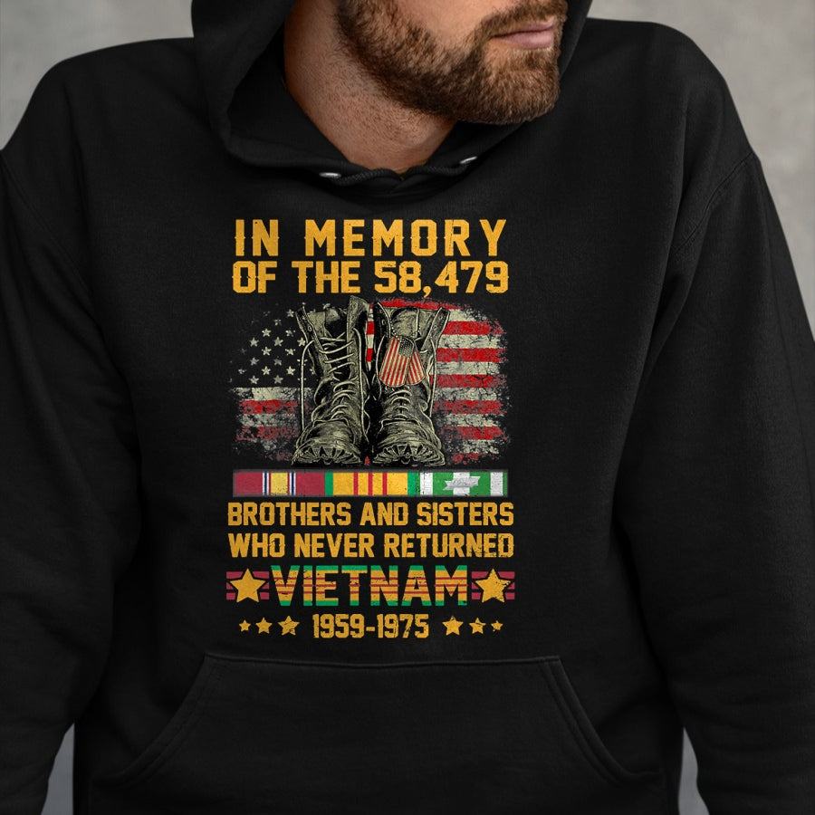 Proud Veteran Shirt, Funny Veteran UnisexT-Shirt/Hoodie/Sweatshirt HLT00 - in Memory of The 58479 Brothers and Sisters Vietnam Veteran T-Shirt