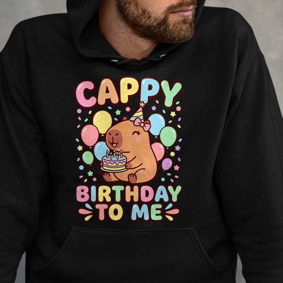 Cute Capybara Shirt, Funny Capybara UnisexT-Shirt/Hoodie/Sweatshirt HLT00 - Cappy Birthday Capybara Birthday to Me T-Shirt