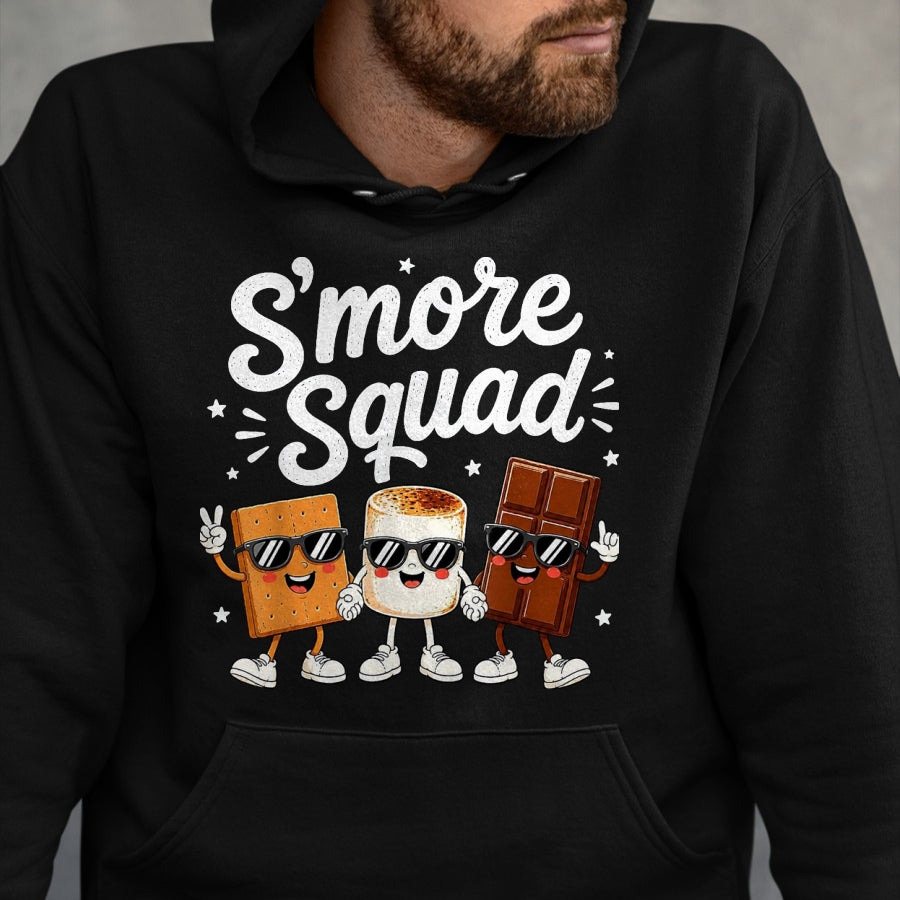 Funny Camping Shirt, Gift For Camping Lover Unisex T-Shirt/Hoodie/Sweatshirt HLT00 - Smore Squad Camping Campfire Chocolate S_Mores Kids T-Shirt, Youth, Brown, X-Small