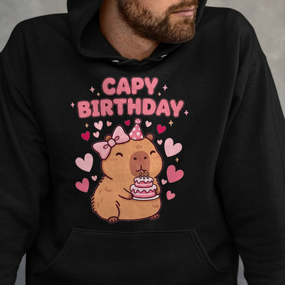 Cute Capybara Shirt, Funny Capybara UnisexT-Shirt/Hoodie/Sweatshirt HLT00 - Capybara Birthday Girl Cute Capybara Animal Lovers Bow Party T-Shirt
