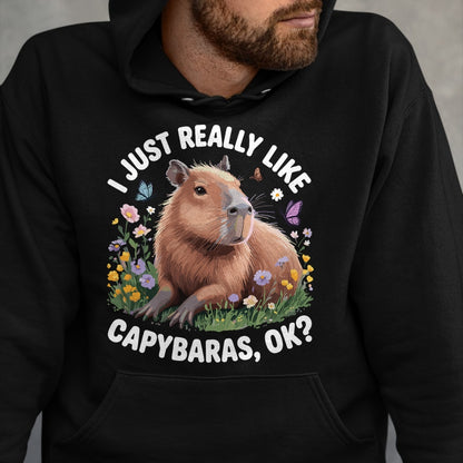 Cute Capybara Shirt, Funny Capybara Unisex T-Shirt/Hoodie/Sweatshirt HLT00 - Funny Capybara Art for Men Women Kids Capybara Lover T-Shirt