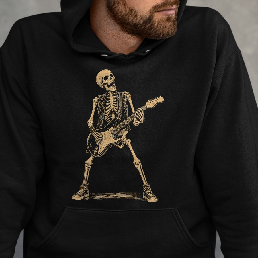 Guitar Lover Shirt, Funny Guitar UnisexT-Shirt/Hoodie/Sweatshirt HLT00 - Skeleton Playing Guitar Rock and Roll Music Men Women Kids T-Shirt