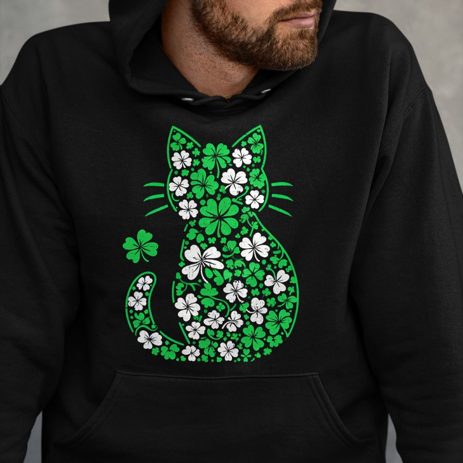 Patrick Day Shirts for Family, Funny Patrick Day shirts, st patrick's day Unisex T-Shirt/Hoodie/Sweatshirt HLT00 - Shamrock Irish Cat Graphic Saint Patrick Day for Cat Lovers T-Shirt