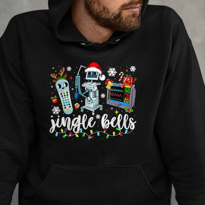 Funny Nurse Shirt, Nurse Unisex T-Shirt/Hoodie/Sweatshirt HLT00 - Funny Jingle Bells Telemetry Nurse Christmas Tech Nursing T-Shirt
