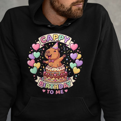 Cute Capybara Shirt, Funny Capybara UnisexT-Shirt/Hoodie/Sweatshirt HLT00 - Capybara Birthday Kawaii Girl Cappy Birthday to Me T-Shirt