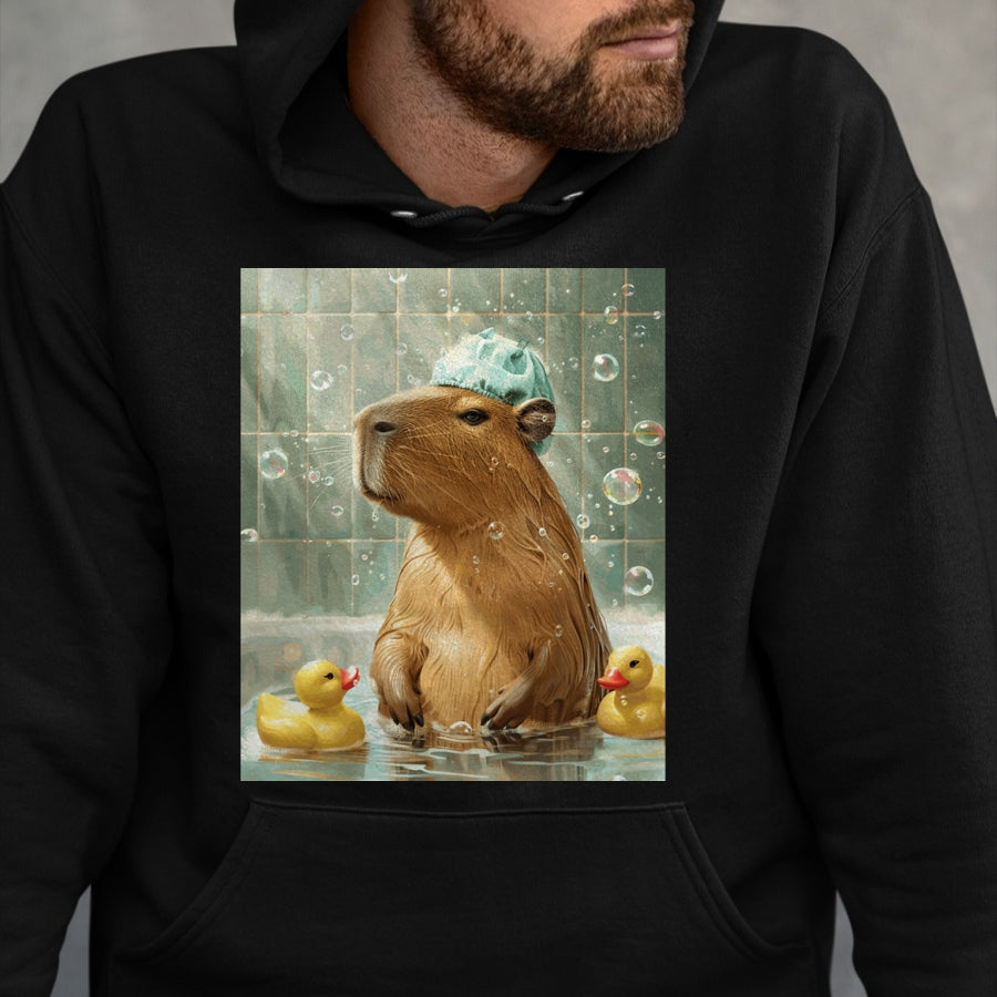 Cute Capybara Shirt, Funny Capybara Unisex T-Shirt/Hoodie/Sweatshirt HLT00 - Funny Graphic Capybara Long Sleeve T-Shirt (18)
