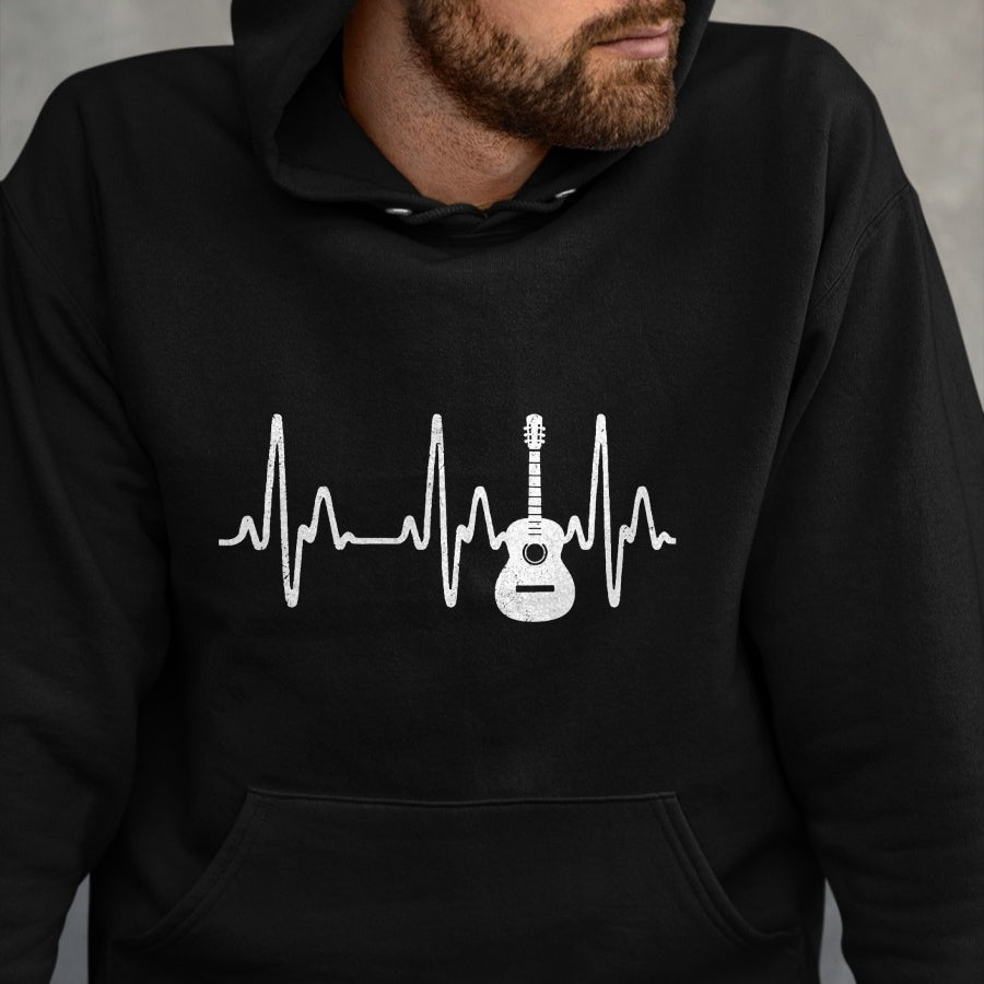 Guitar Lover Shirt, Funny Guitar UnisexT-Shirt/Hoodie/Sweatshirt HLT00 - Acoustic Guitar Heartbeat Shirt - Guitar Musician T-Shirt