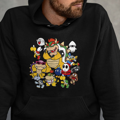 Best Wife Shirt, Wife and Husband Unisex T-Shirt/Hoodie/Sweatshirt HLT00 - Nintendo Super Mario Bowser Enemy Group Shot T-Shirt (1)