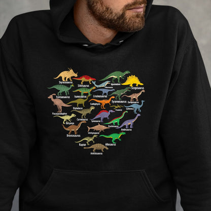 Best Dinosaur Lover Shirt, Funny Dinosaur UnisexT-Shirt/Hoodie/Sweatshirt HLT00 - Types of Dinosaurs Heart Dino Identification Boys Girls Kids T-Shirt
