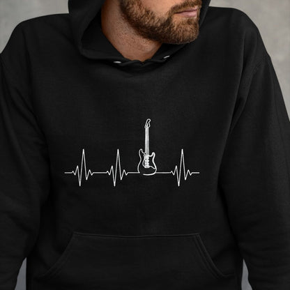 Guitar Lover Shirt, Funny Guitar UnisexT-Shirt/Hoodie/Sweatshirt HLT00 - Guitar Heartbeat Music Instrument for Guitarist T-Shirt, Men, Black, 3X-Large