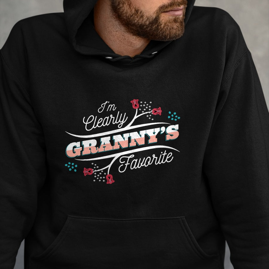 Best Grandma Shirt, Proud Grandma Unisex T-Shirt/Hoodie/Sweatshirt HLT00 - I'm Clearly Granny's Favorite Grandson Granddaughter Grandma T-Shirt