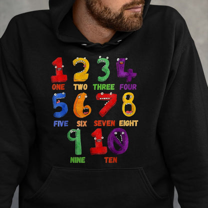 Best Student Shirt, Funny Back To School UnisexT-Shirt/Hoodie/Sweatshirt HLT00 - Learning Math Numbers Counting Funny Back to School Teacher T-Shirt, Women, Black, Small