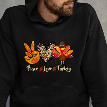 Best Thanksgiving Family Shirt , Funny Thanksgiving UnisexT-Shirt/Hoodie/Sweatshirt HLT00 - Peace Love Turkey Little Pilgrim Thanksgiving Womens Girls T-Shirt