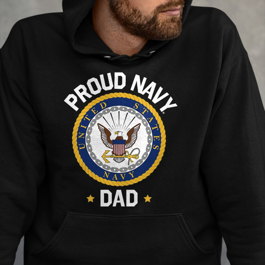 Gift for Dad Shirt, Funny Dad Unisex T-Shirt/Hoodie/Sweatshirt HLT00 – \United States Navy Father_s Day Proud Navy Dad Collegiate T-Shirt