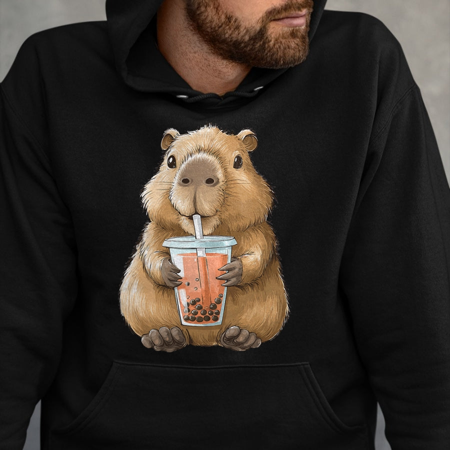 Cute Capybara Shirt, Funny Capybara Unisex T-Shirt/Hoodie/Sweatshirt HLT00 - Kawaii Anime Capybara Boba T-Shirt