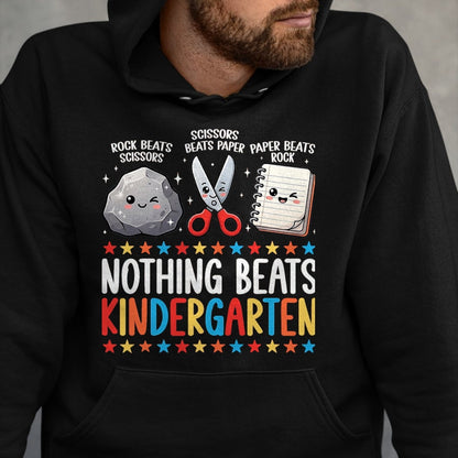 Best Student Shirt, Funny Back To School UnisexT-Shirt/Hoodie/Sweatshirt HLT00 - Nothing Beats Kindergarten Funny Back to School Kids Teacher T-Shirt, Men, Black, 3X-Large