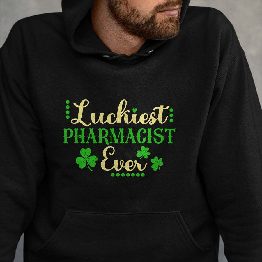 Patrick Day Shirts for Family, Funny Patrick Day shirts, st patrick's day Unisex T-Shirt/Hoodie/Sweatshirt HLT00 - Luckiest Pharmacist Ever Shamrock Irish St Patrick Day T-Shirt
