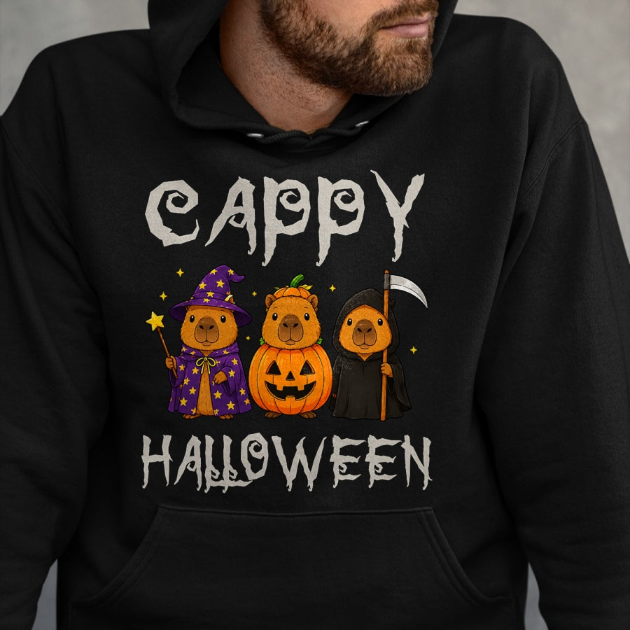 Cute Capybara Shirt, Funny Capybara UnisexT-Shirt/Hoodie/Sweatshirt HLT00 - Cappy Halloween Funny Capybara Witch Pumpkin Reaper Spooky T-Shirt