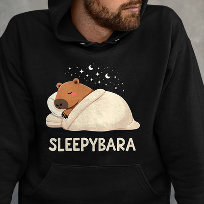 Cute Capybara Shirt, Funny Capybara Unisex T-Shirt/Hoodie/Sweatshirt HLT00 - Capybara Sleep Pajamas Sleepybara T-Shirt