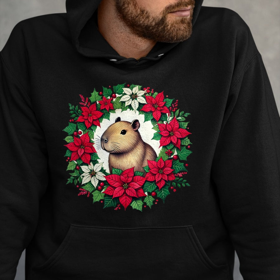 Cute Capybara Shirt, Funny Capybara UnisexT-Shirt/Hoodie/Sweatshirt HLT00 - Capybara Christmas illustration Long Sleeve T-Shirt
